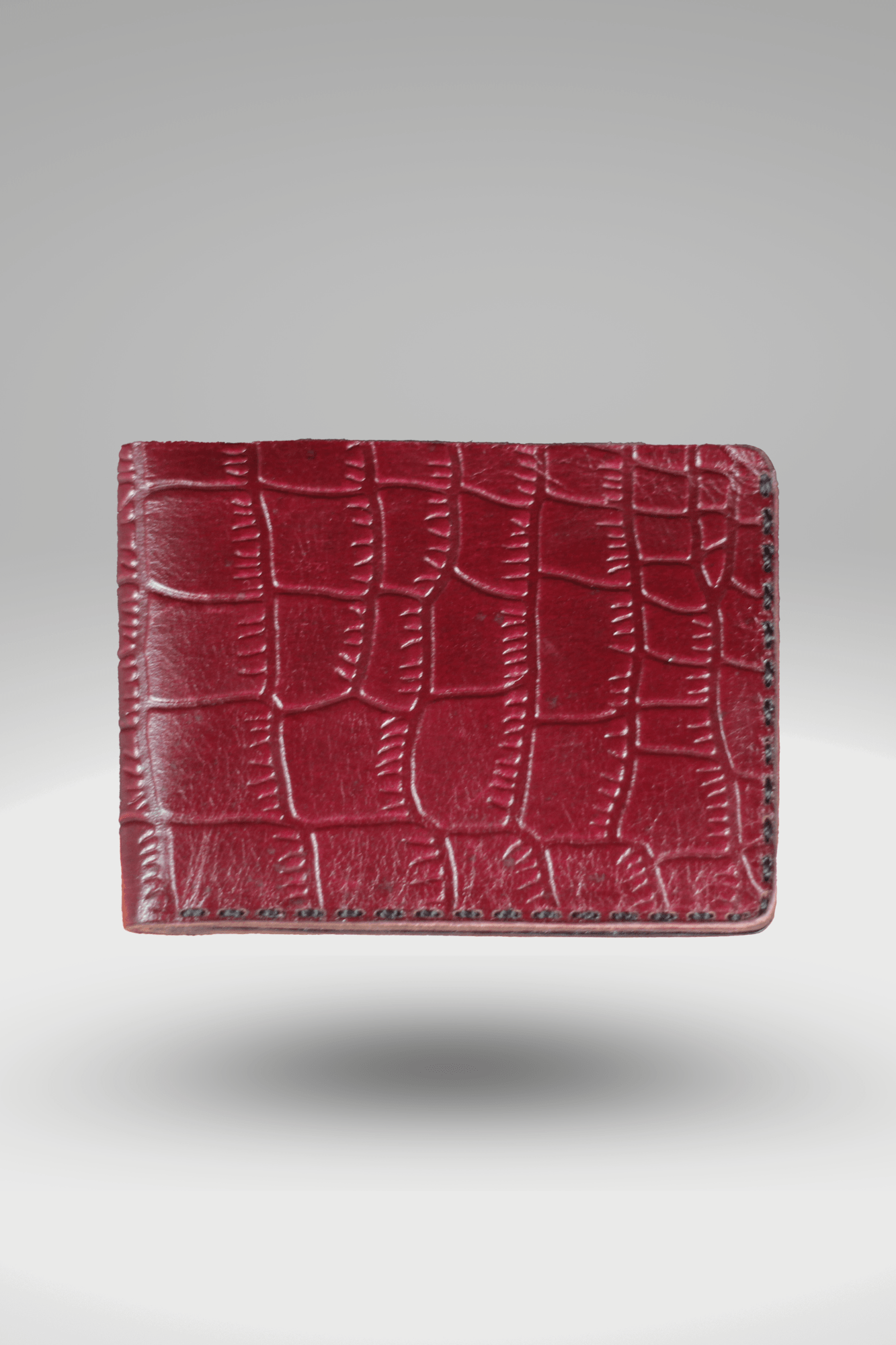 Crocodile embossed leather on sale wallet