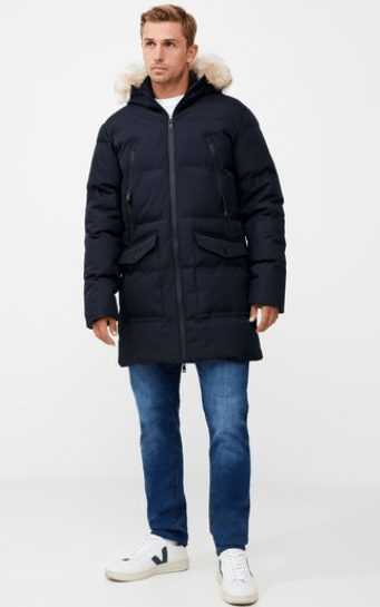 Arcane Fox - Men's Hooded Parka Puffer Coat In Blue