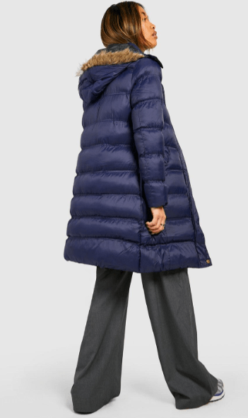 Arcane Fox - Women's Hooded Parka Puffer Coat In Blue