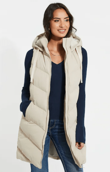 Arcane Fox - Women's Hooded Puffer Sleeveless Coat In White