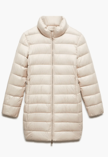 Arcane Fox - Women's Quilted Puffer Coat In Off-White