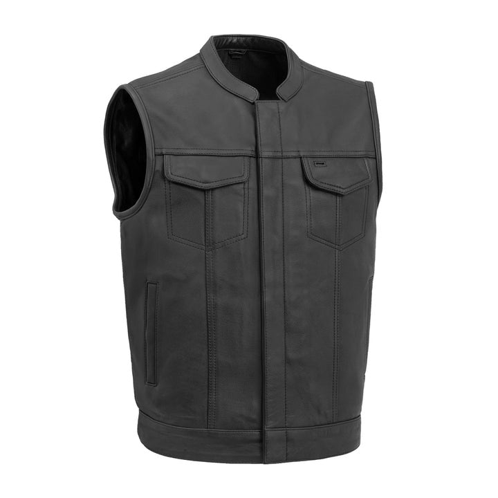 Arcane Fox - Men's Motorcycle Leather Vest In Black