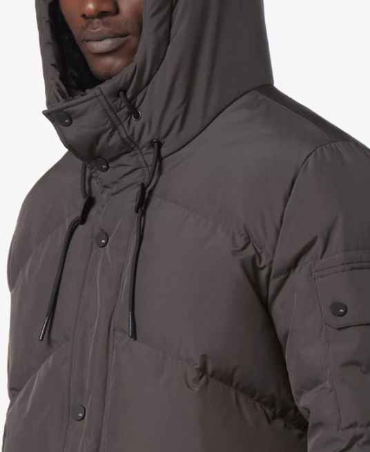 Arcane Fox - Men's Hooded Puffer Coat In Matte Black