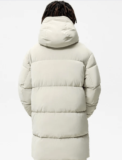 Men's Hooded Puffer Coat In Off White