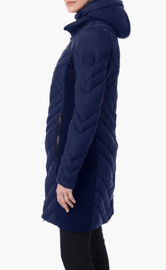 Arcane Fox - Women's Hooded Puffer Quilted Coat In Blue