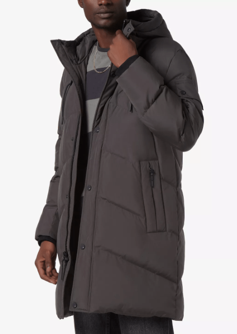 Arcane Fox - Men's Hooded Puffer Coat In Matte Black