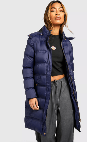 Arcane Fox - Women's Hooded Parka Puffer Coat In Blue