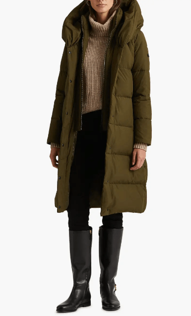 Arcane Fox - Women's Hooded Puffer Trench Coat In Khaki