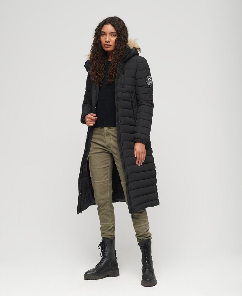 Arcane Fox - Women's Trench Parka Puffer Coat In Black