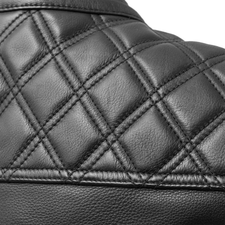 Arcane Fox - Men's Biker Quilted Leather Vest In Black