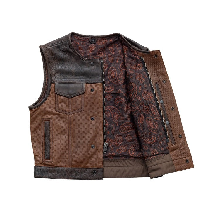 Arcane Fox - Men's Dark Brown Motorcycle Leather Vest