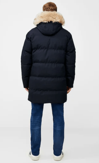 Arcane Fox - Men's Hooded Parka Puffer Coat In Blue