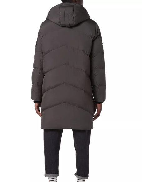 Men S Hooded Puffer Coat In Matte Black Arcane Fox