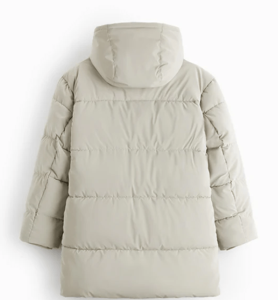 Men's Hooded Puffer Coat In Off White