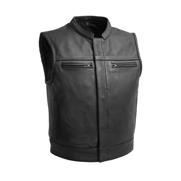 Arcane Fox - Men's Leather Motorcycle Vest In Black