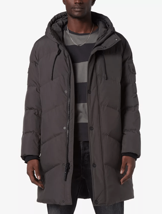 Arcane Fox - Men's Hooded Puffer Coat In Matte Black