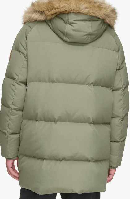 Arcane Fox - Men's Hooded Puffer Parka Coat In Khaki