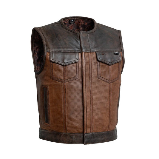 Arcane Fox - Men's Dark Brown Motorcycle Leather Vest