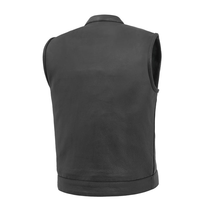 Arcane Fox - Men's Motorcycle Leather Vest In Black