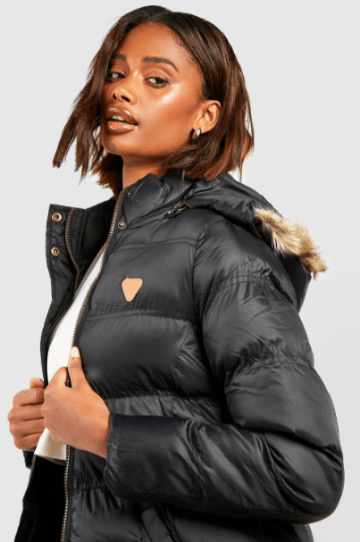 Arcane Fox - Women's Puffer Parka Hooded Coat In Black