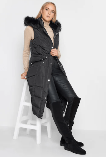 Arcane Fox - Women's Sleeveless Parka Puffer Coat In Black