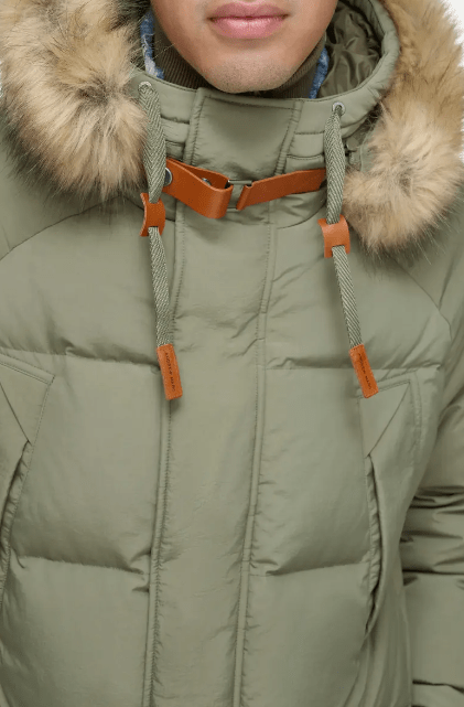 Arcane Fox - Men's Hooded Puffer Parka Coat In Khaki