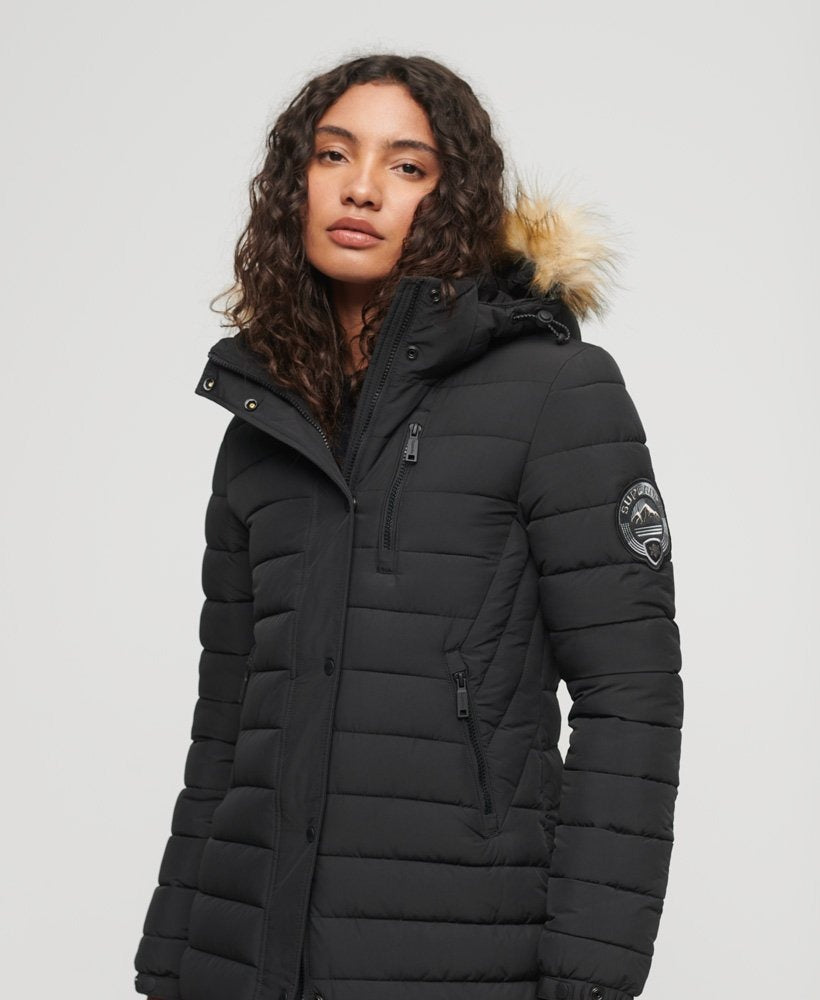 Arcane Fox - Women's Trench Parka Puffer Coat In Black