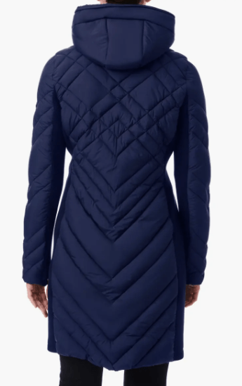 Arcane Fox - Women's Hooded Puffer Quilted Coat In Blue