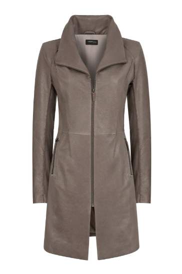 Women's Leather Coats In Gray