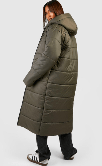 Arcane Fox - Women's Oversized Trench Puffer Coat In Gray