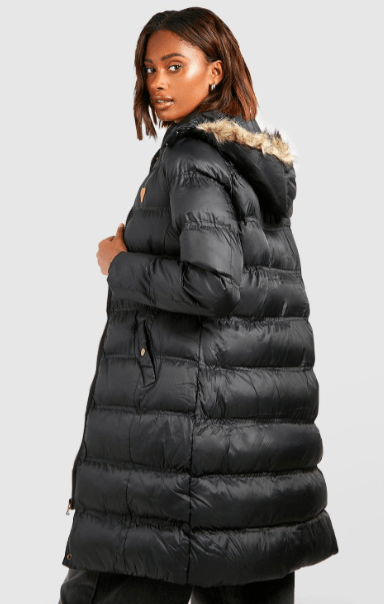 Arcane Fox - Women's Puffer Parka Hooded Coat In Black