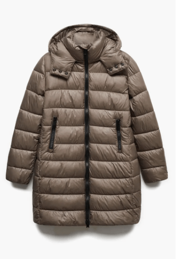 Arcane Fox - Women's Removable Hood Puffer Coat In Brown