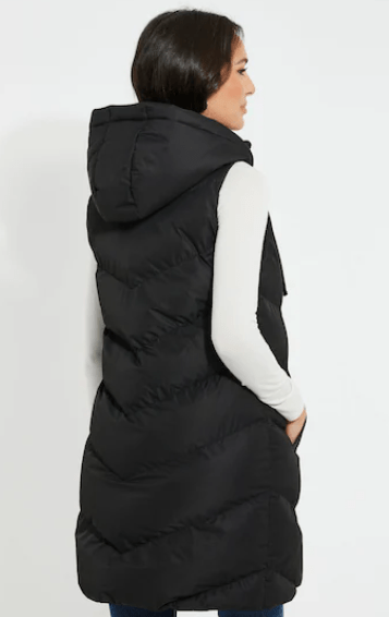 Arcane Fox - Women's Sleeveless Puffer Hooded Coat In Black