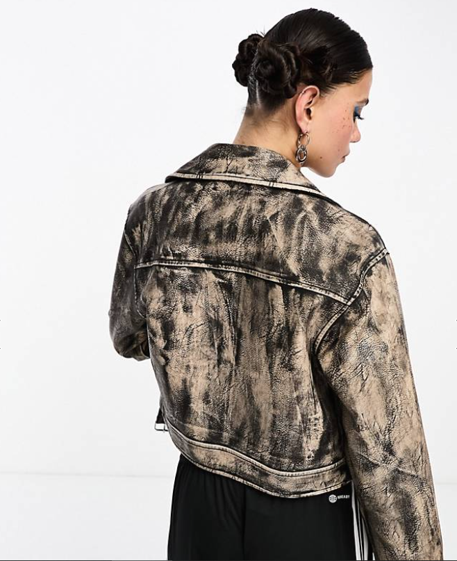 Arcane Fox - Women's Vintage Distressed Biker Leather Jacket