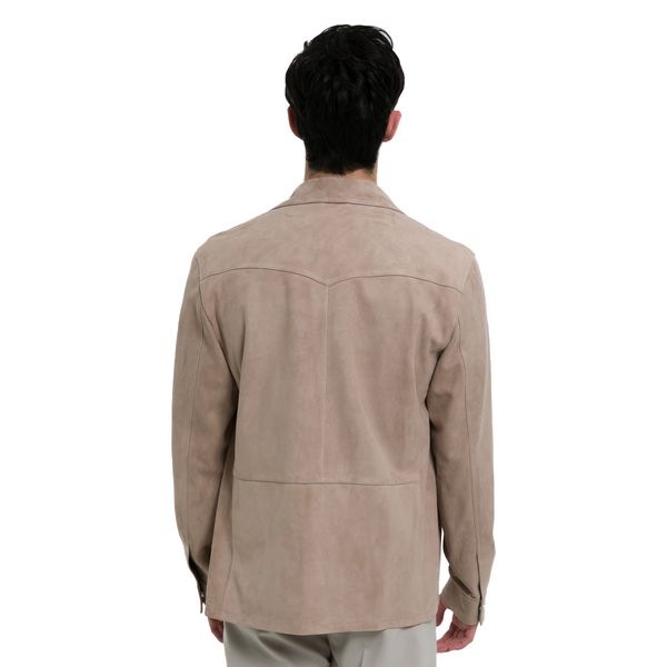 Cream deals leather shirt