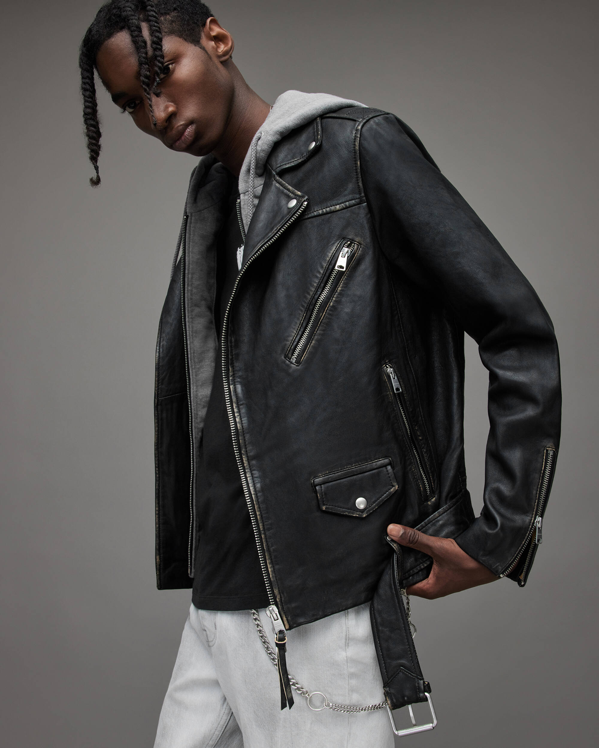 Zara leather outlet biker jacket mens