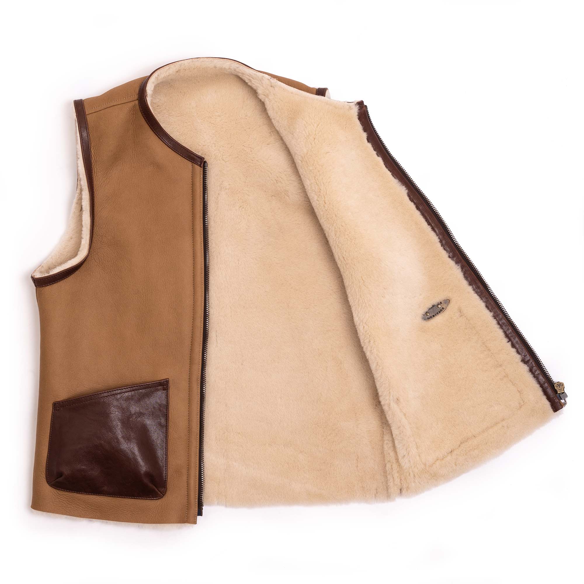 Men s Shearling Leather Vest Buy Custom Leather Vests