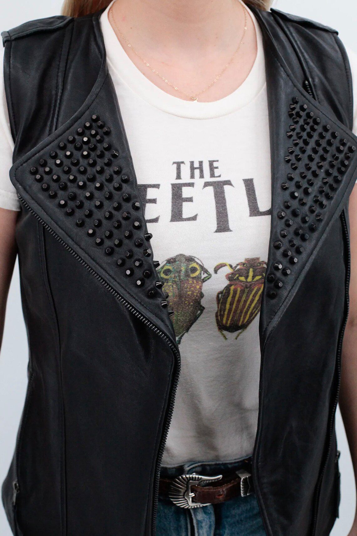 Studded store Leather Vest